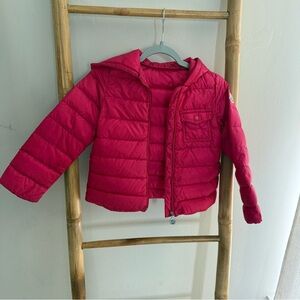 Moncler Hot Pink Quilted Hooded Puffer Jacket